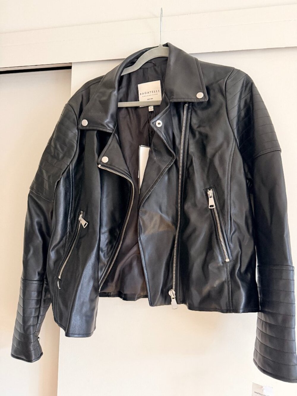 Bagatelle Black Leather Jacket size XL